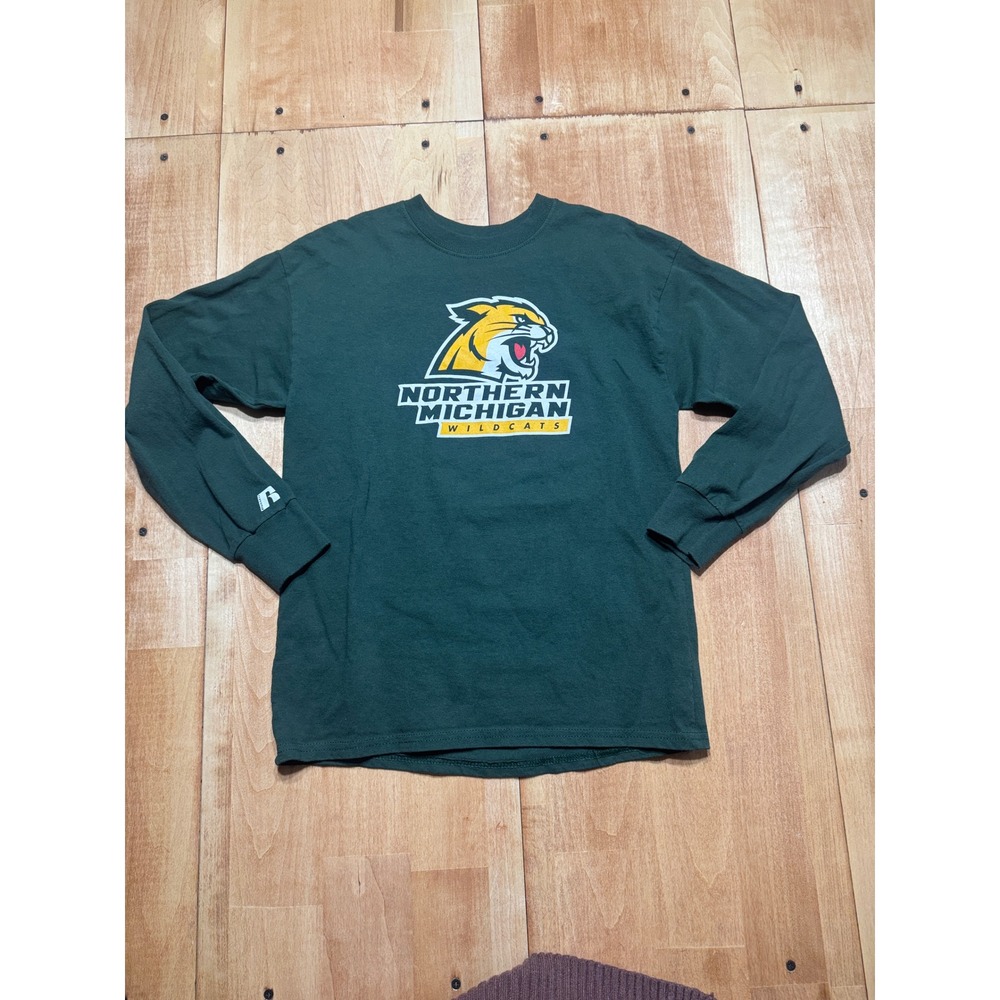 Northern Michigan Wildcats Youth Long Sleeve T Shirt Green Russell M/M